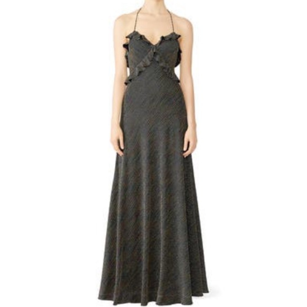 Jill Jill Stuart rainbow Metallic Stripe Gown K17